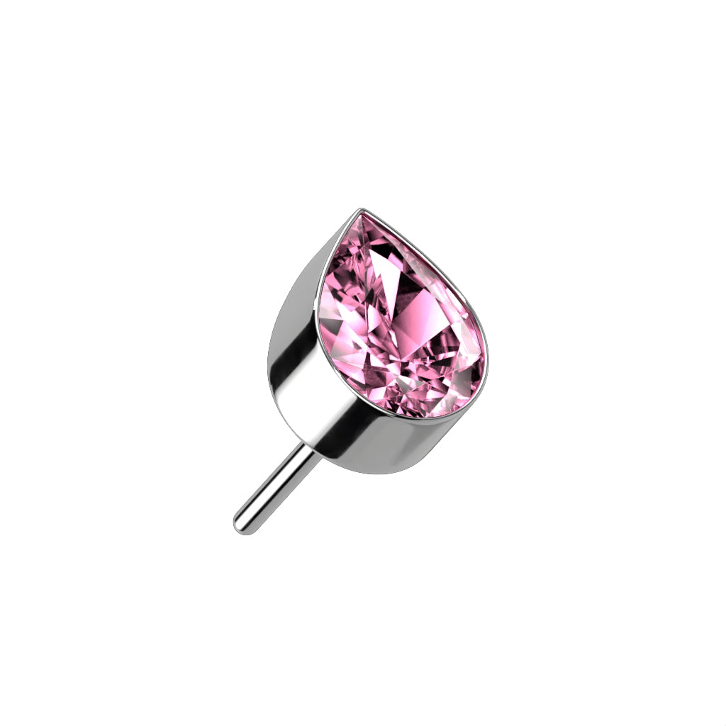 Bezel Set Teardrop CZ Top