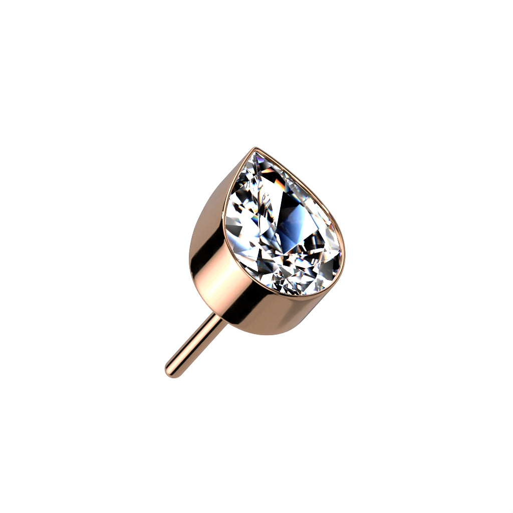 Bezel Set Teardrop CZ Top