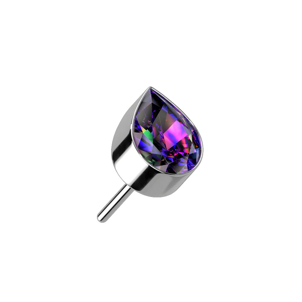 Bezel Set Teardrop CZ Top