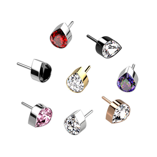 Bezel Set Teardrop CZ Top