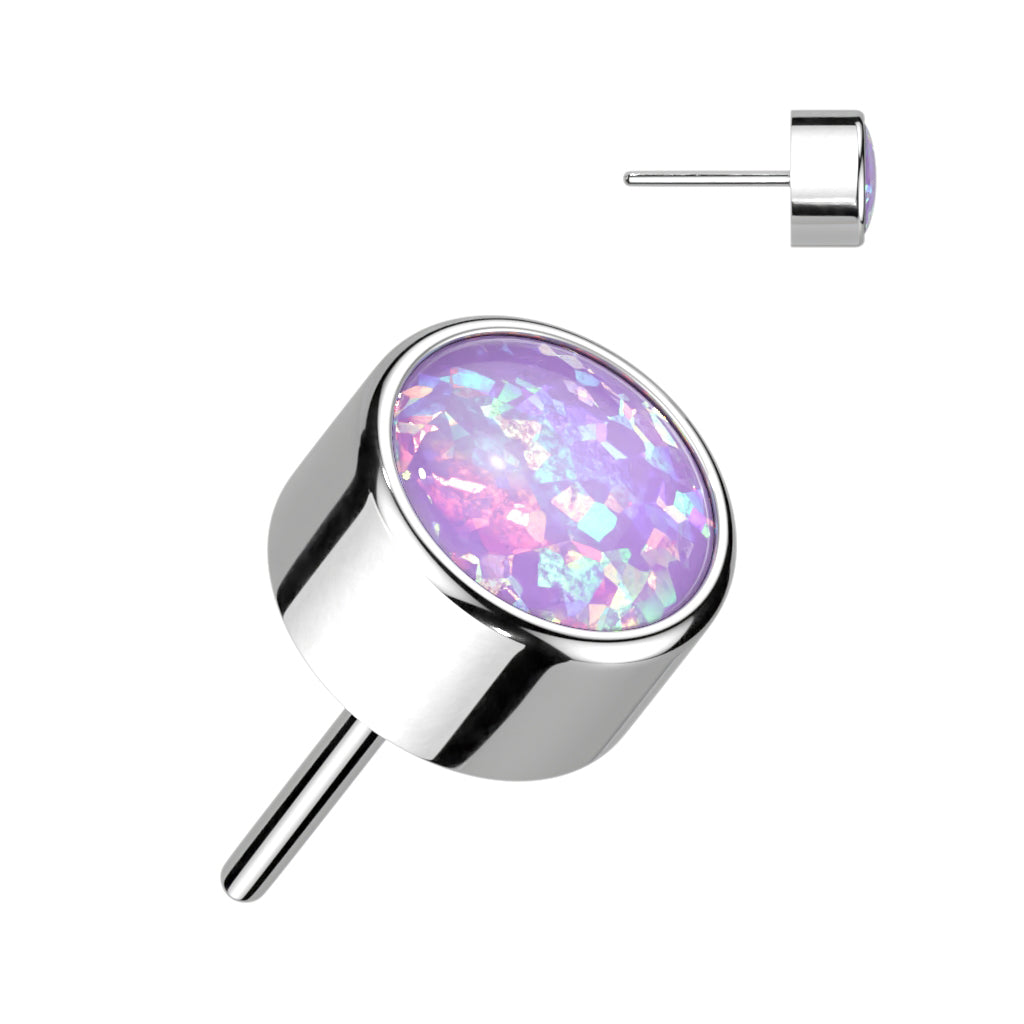 Threadless Push In Round Bezel Set CZ Top