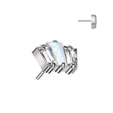 3 Baguette Top With CZ or Opal Center