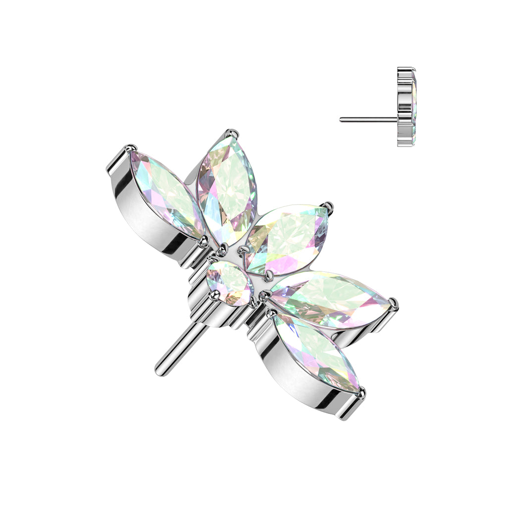 Marquise CZ Lotus Flower Top