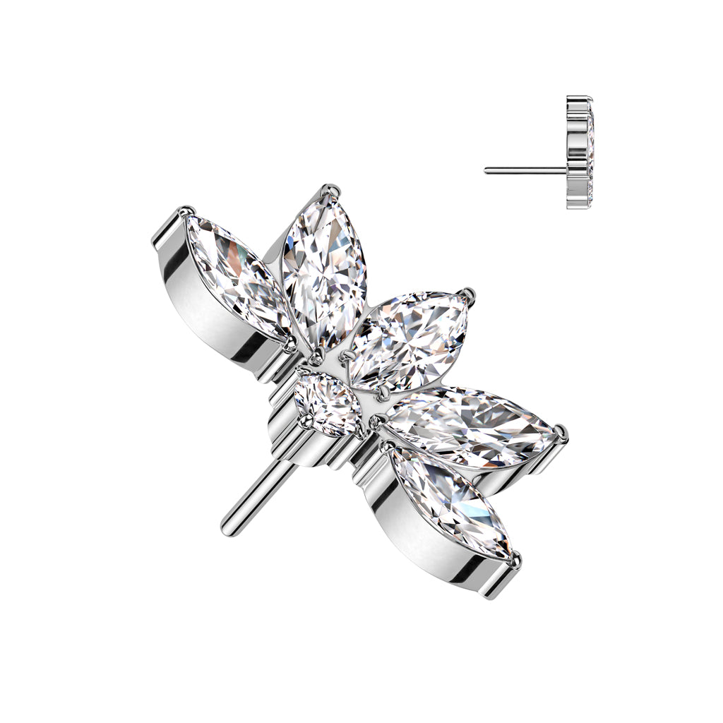 Marquise CZ Lotus Flower Top