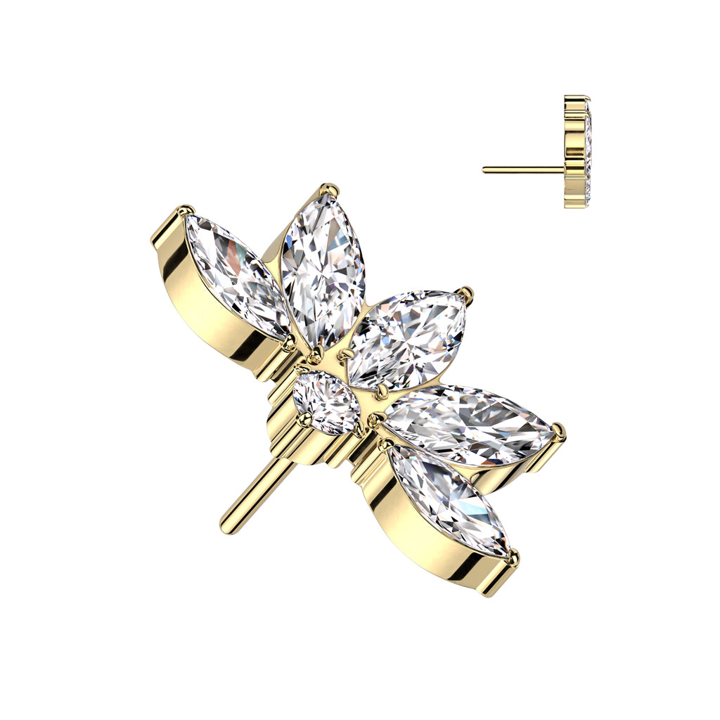 Marquise CZ Lotus Flower Top