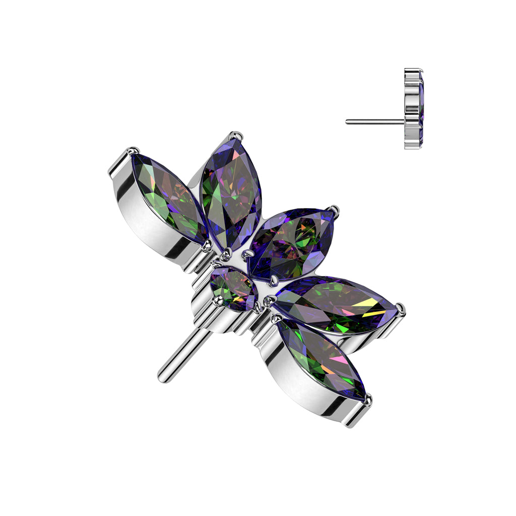 Marquise CZ Lotus Flower Top