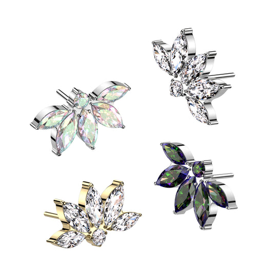 Marquise CZ Lotus Flower Top