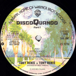 Tony Renis & Tony Renis ‎– DiscoQuando Part 1