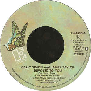 Carly Simon And James Taylor - Devoted To You / Boys In The Trees