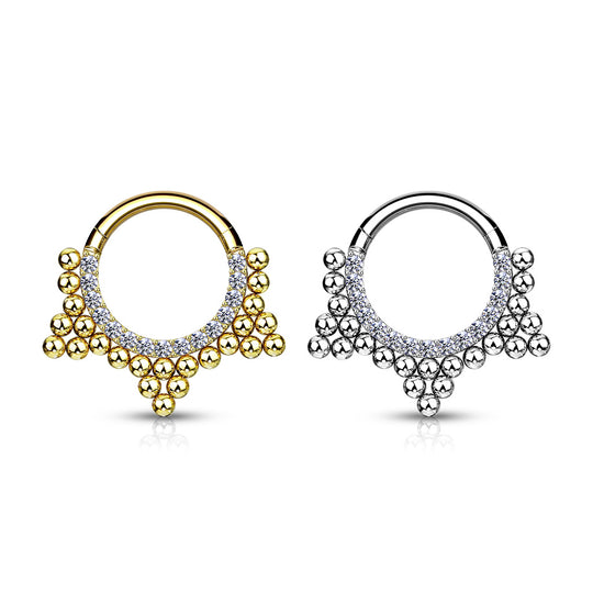 CZ Paved Front With Ball Cluster