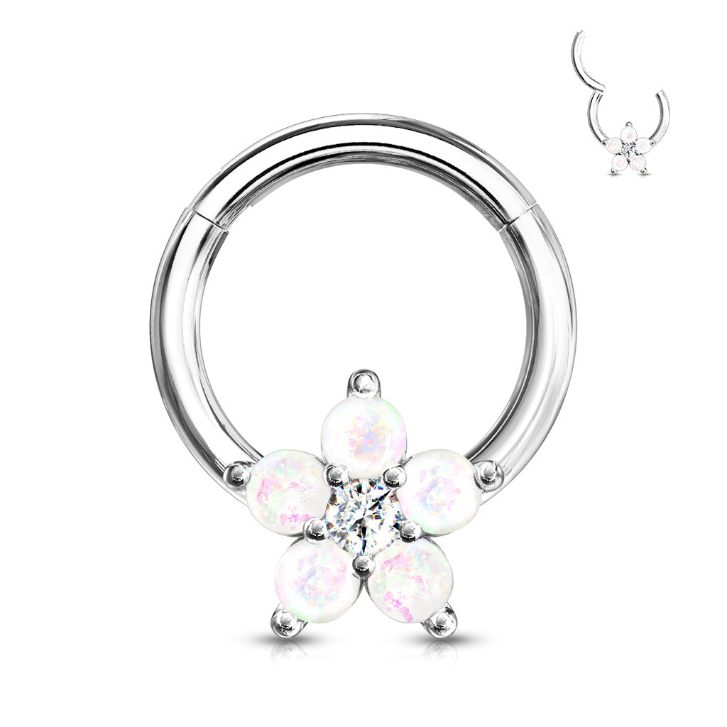 Opal Glitter Flower Centered