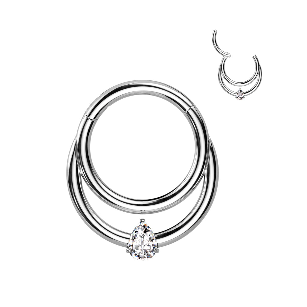 Double Line and Tear Drop CZ Center