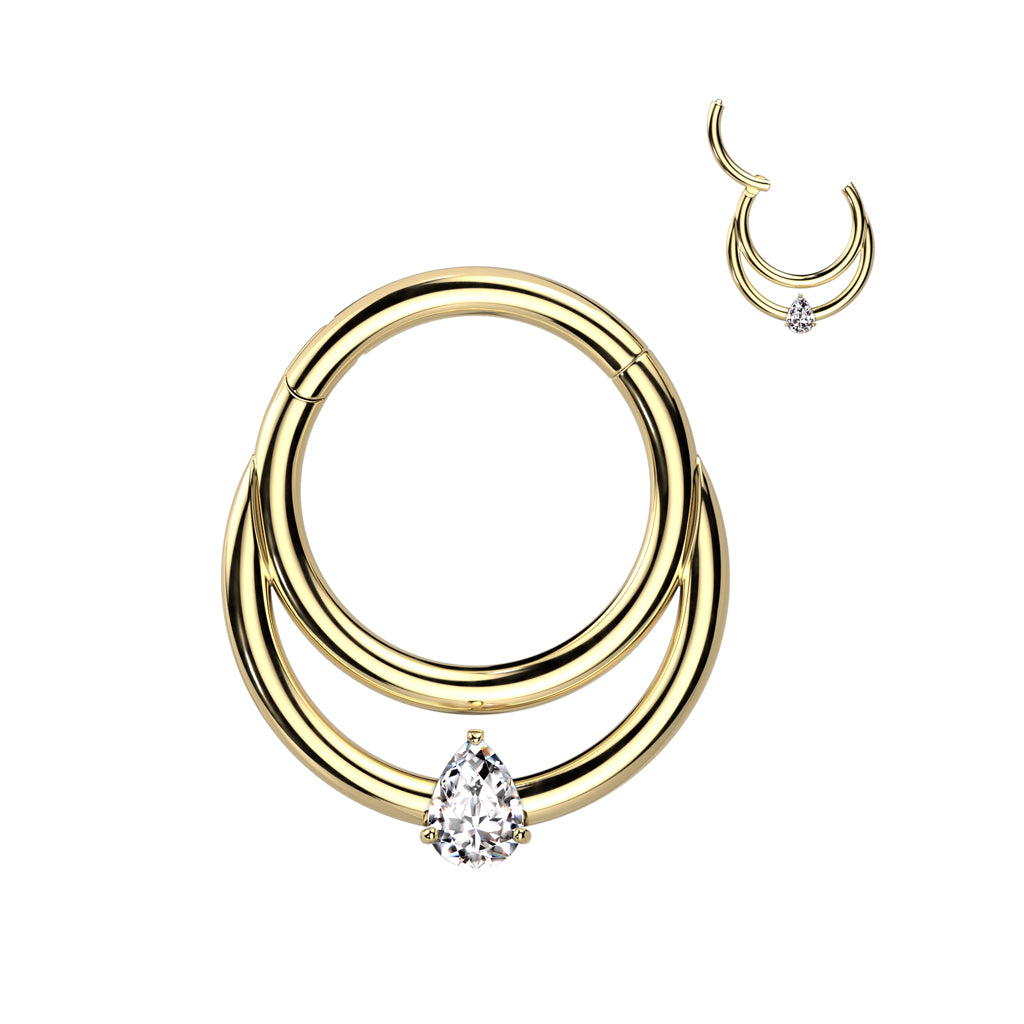 Double Line and Tear Drop CZ Center