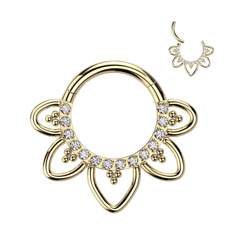 Facing CZ Pave Heart Filigree