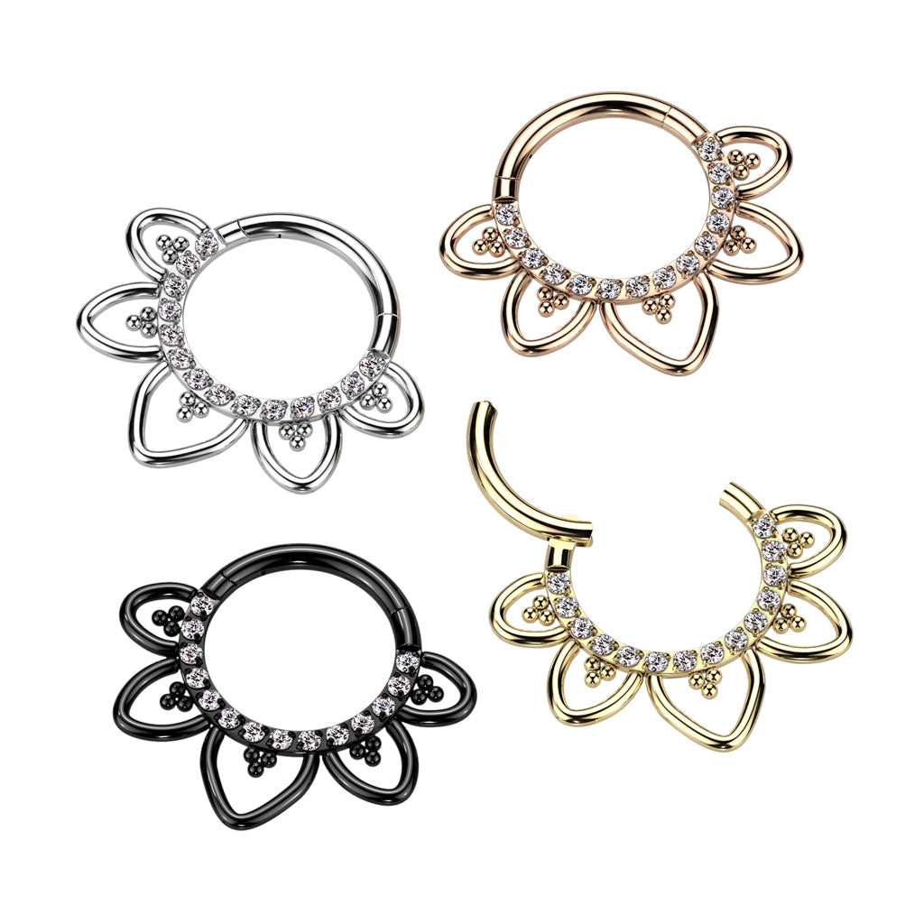 Facing CZ Pave Heart Filigree
