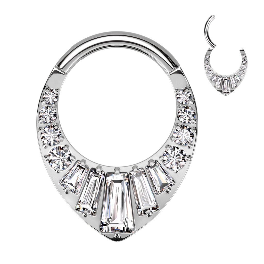 Ring With Round and Baguette CNC Set CZ's