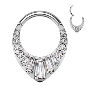 Ring With Round and Baguette CNC Set CZ's