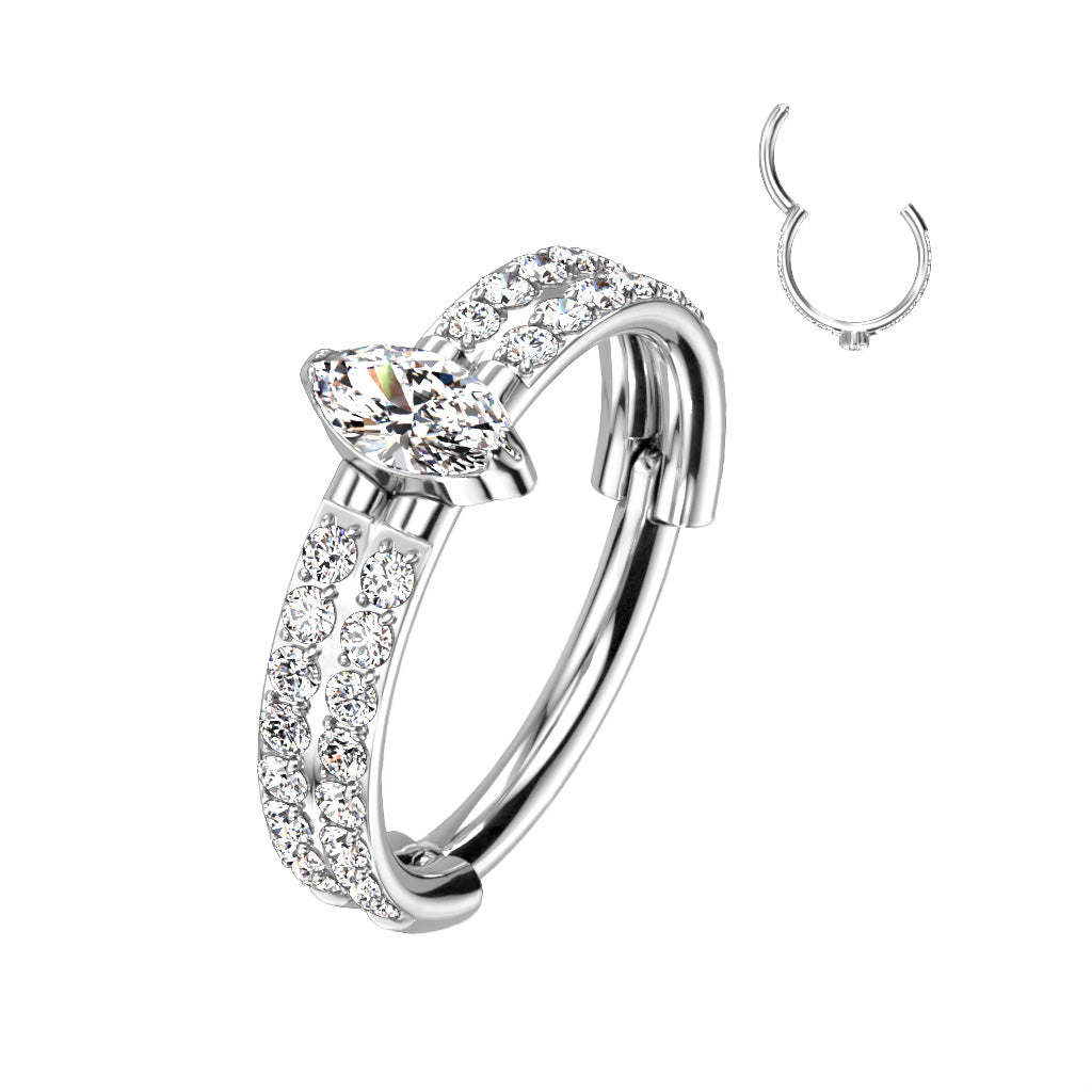 Outward Facing Double-Lined CZ and Marquise Center CZ