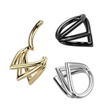 Segment Hoop Ring With Triple Pointed Chevron Hoops