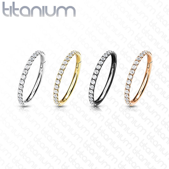 Hinged Segment Hoop Rings with Outward Facing Paved CNC Set