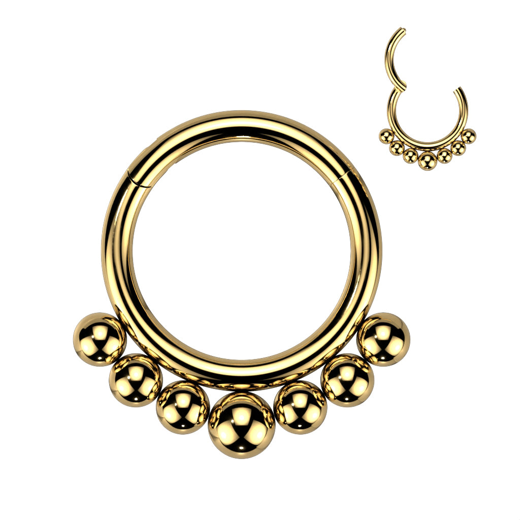 Segment Hoop Ring With Outer Graduated Balls