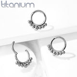 Implant Grade Titanium Hinged Segment Hoop Rings with Outer Graduated Balls