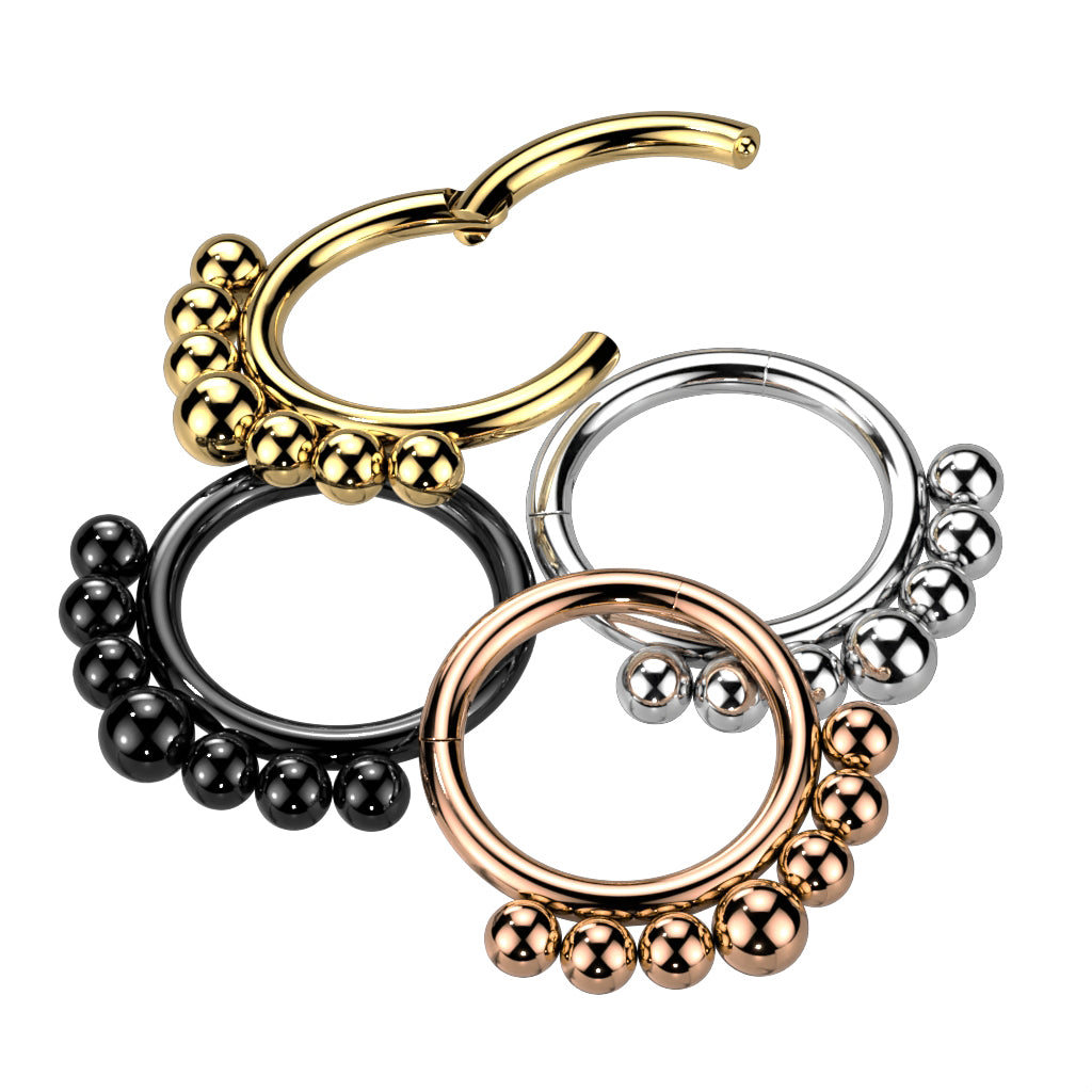 Segment Hoop Ring With Outer Graduated Balls