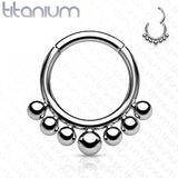 Implant Grade Titanium Hinged Segment Hoop Rings with Outer Graduated Balls