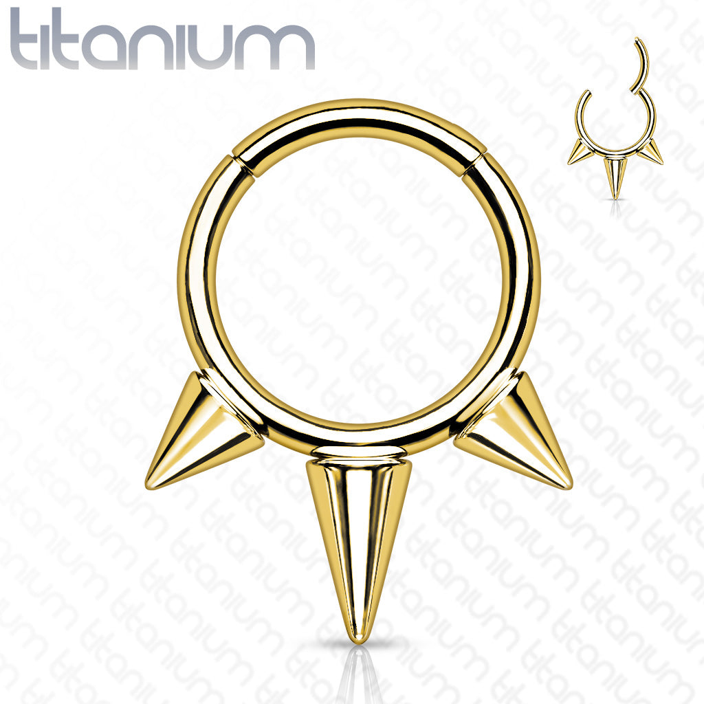 Hinged Segment Hoop Rings with Spikes