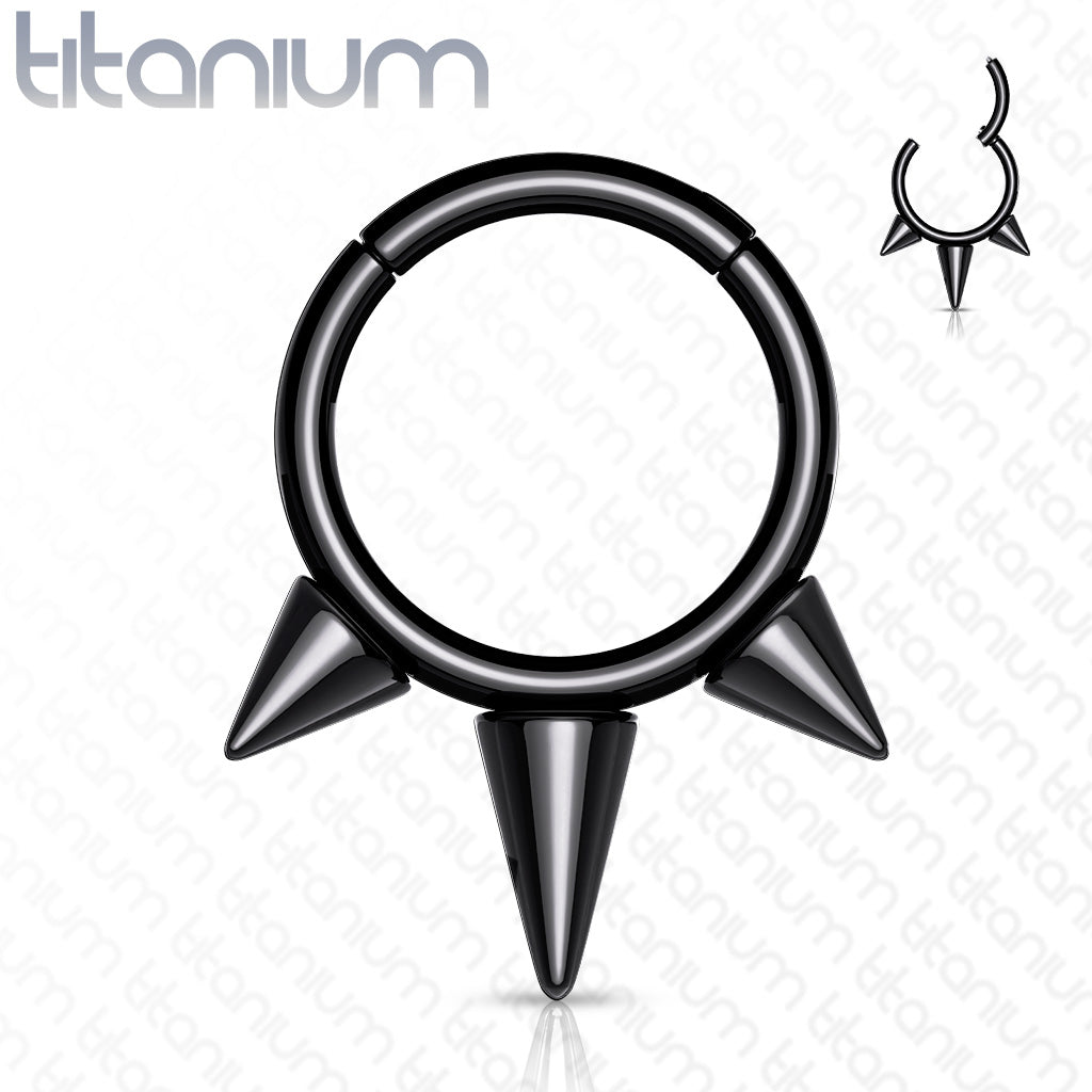 Hinged Segment Hoop Rings with Spikes