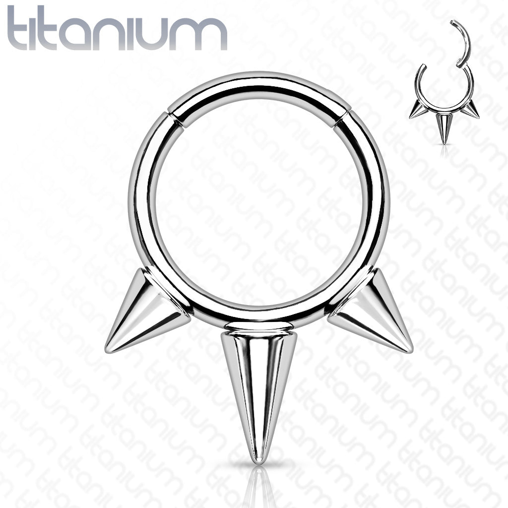 Hinged Segment Hoop Rings with Spikes
