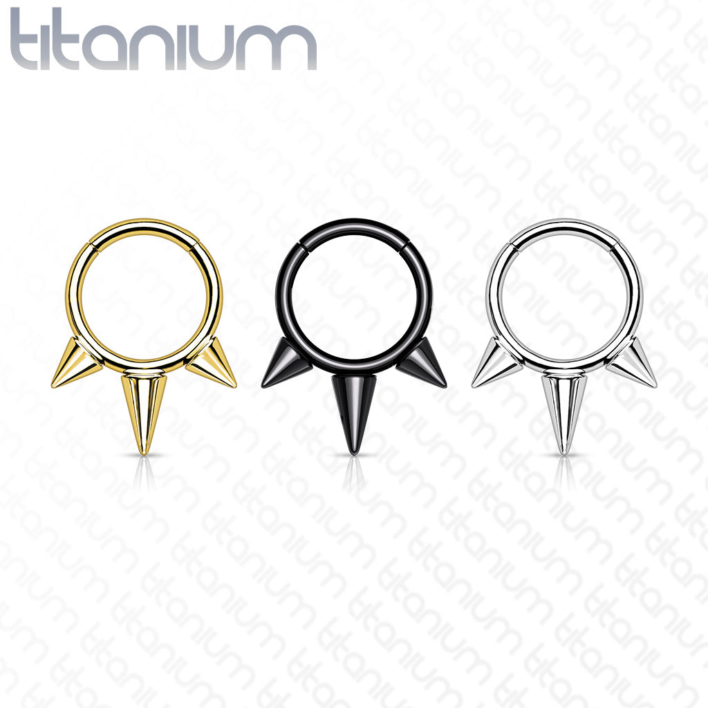 Hinged Segment Hoop Rings with Spikes
