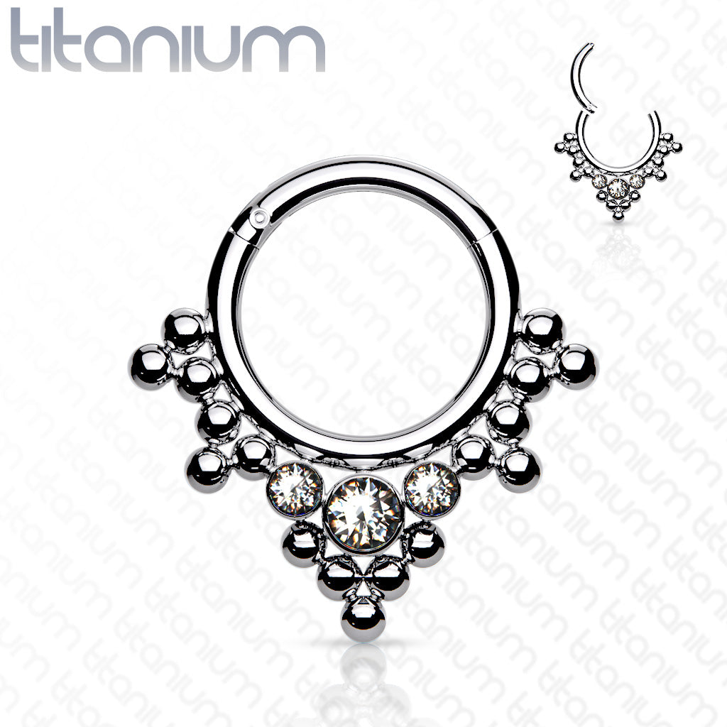 Clustered Tribal Beads and 3 Bezel Set Crystals