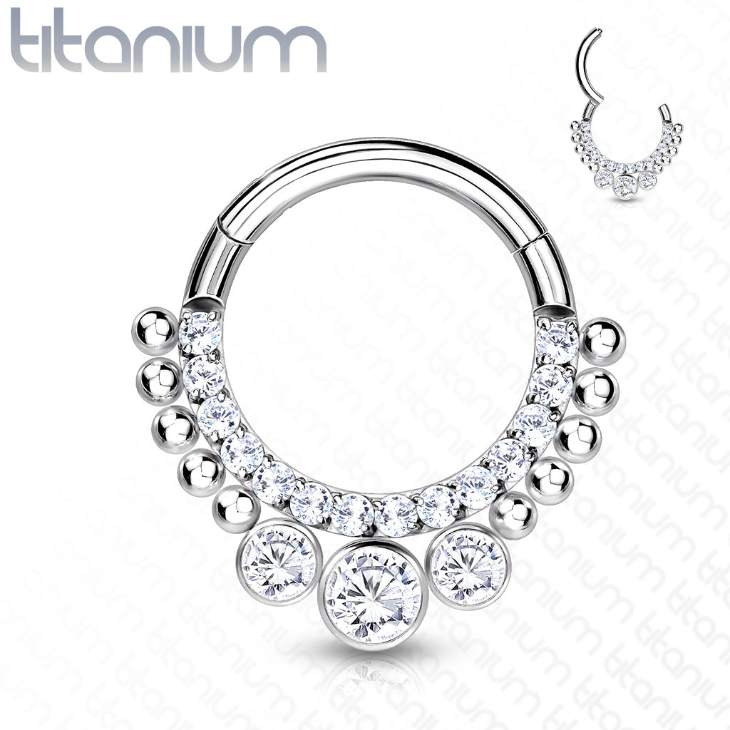 CZ paved front And 3 Bezel Set cz
