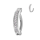 Hoop With CNC Set CZ Belly Button Ring