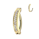 Hoop With CNC Set CZ Belly Button Ring