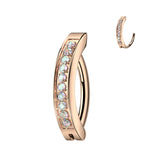 Hoop With CNC Set CZ Belly Button Ring