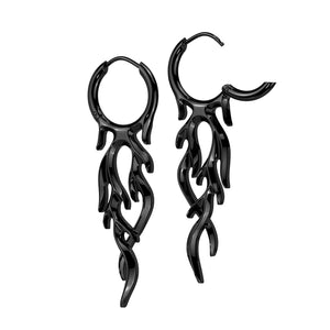 Paire de Flamme Hinged Hoop Earrings Flame