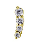 18k gold internal threadless attachment w. premium zirconia