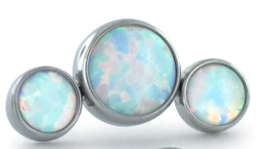Titanium 3-Bezel Set Cabochon Cluster - Curved