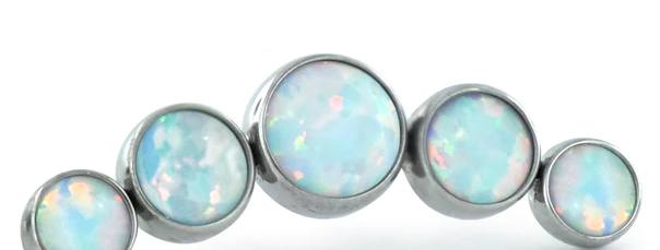 Titanium Bezel 5-Set Cabochon Cluster - Curved