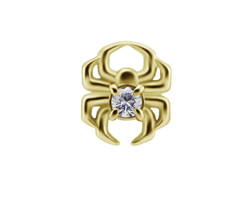 18k gold internal threadless jewelled spider attachment