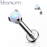 Claw Set Opal Ball Top Implant Grade Titanium Internally Threaded