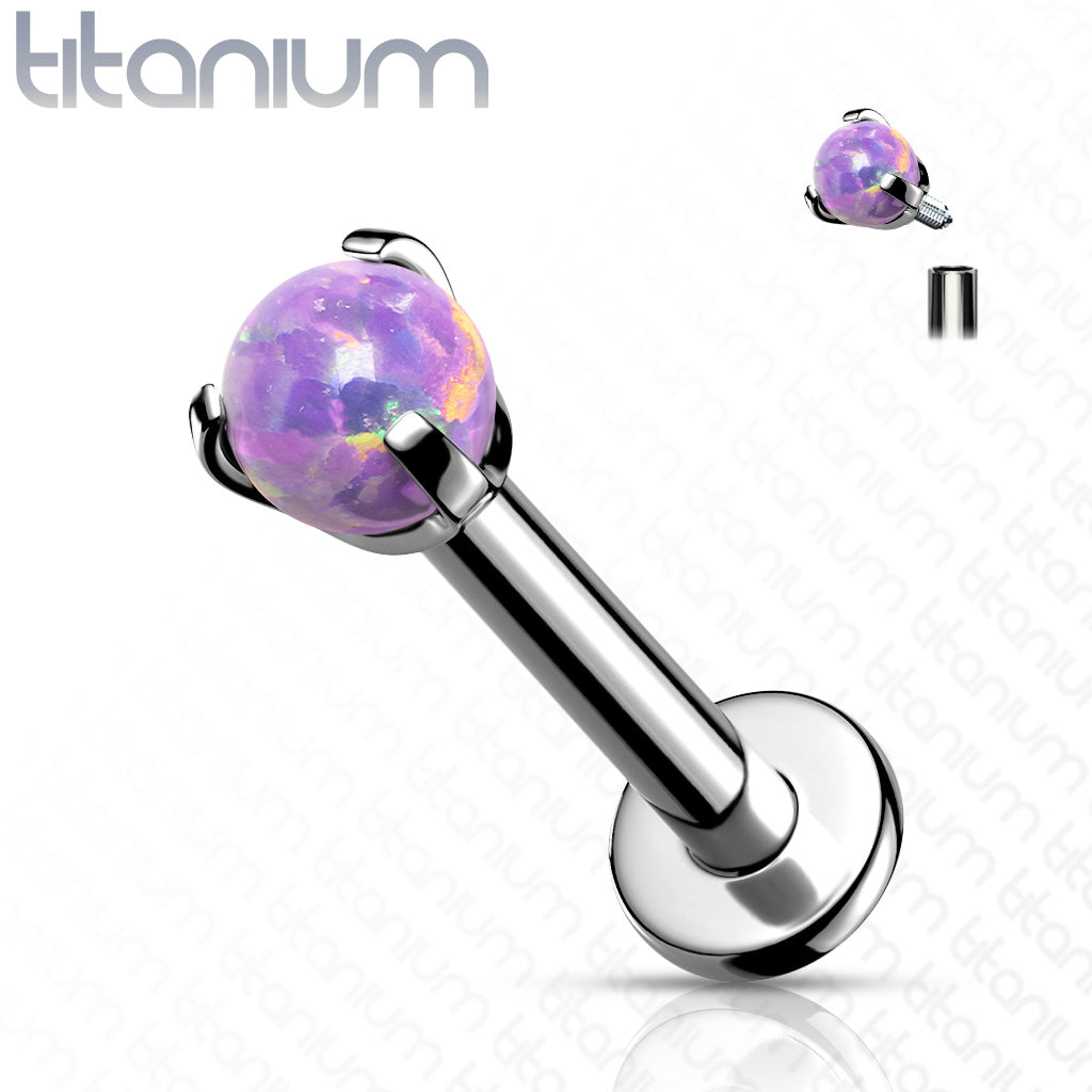 Claw Set Opal Ball Top Implant Grade Titanium Internally Threaded