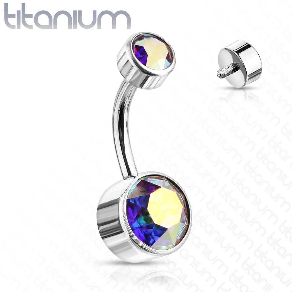 Double Round Swarovski Crystal Bezel Set
