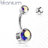 Double Round Swarovski Crystal Bezel Set