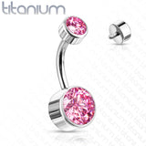 Double Round Swarovski Crystal Bezel Set