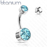 Double Round Swarovski Crystal Bezel Set