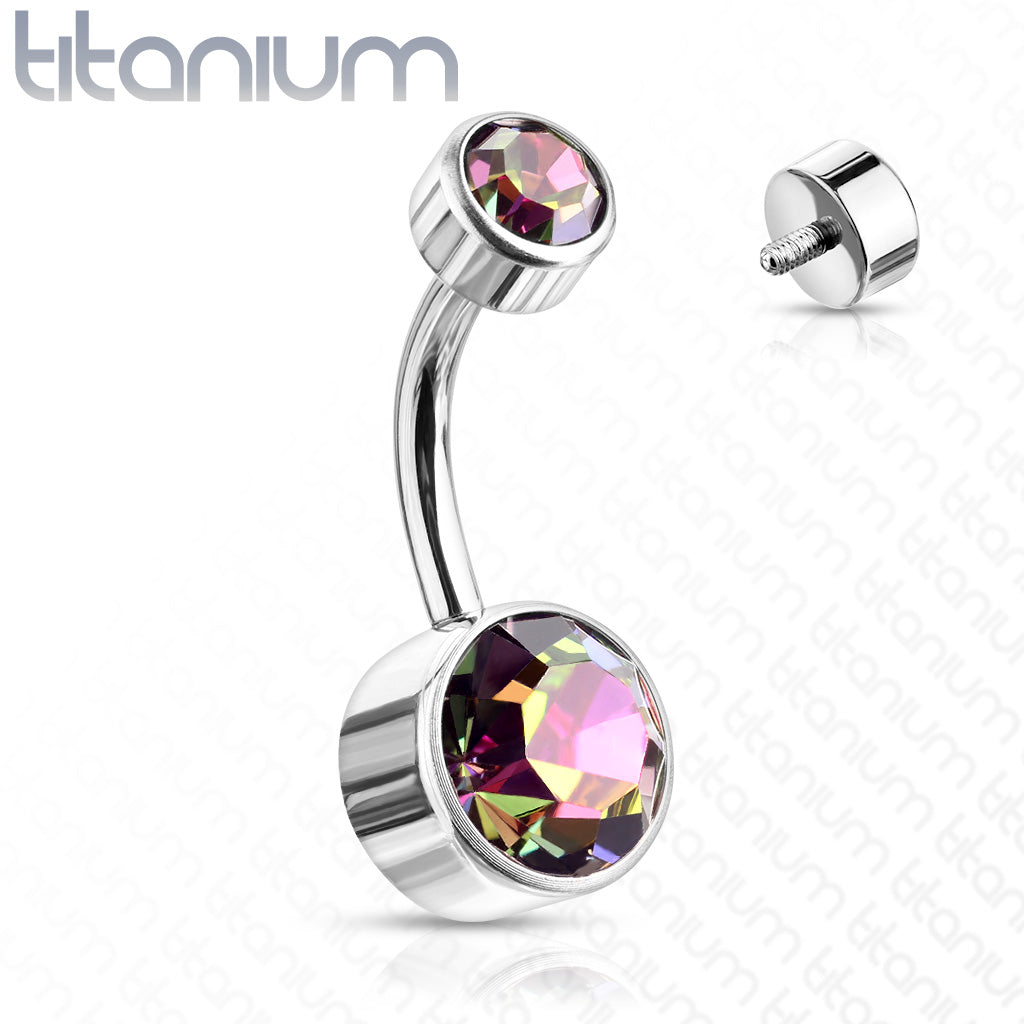 Double Round Swarovski Crystal Bezel Set