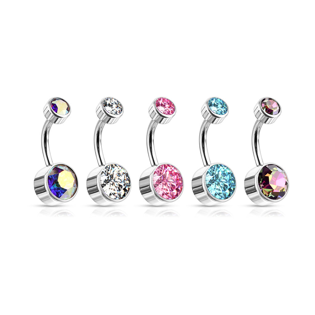 Double Round Swarovski Crystal Bezel Set